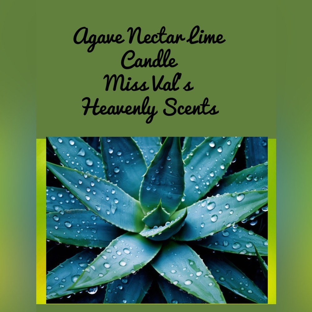 Agave Nectar +  Lime Candle 8oz Handmade Miss Val’s Heavenly Scent